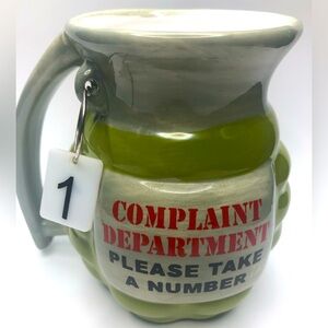 Mug, Complaint department take a number novelty mug.
